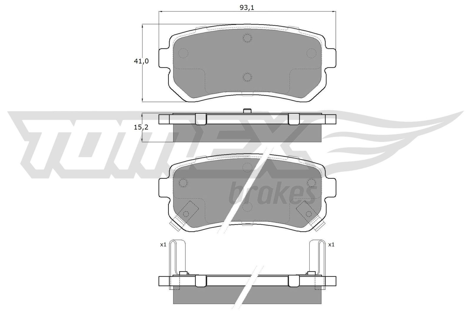 Sada brzdových platničiek kotúčovej brzdy TOMEX Brakes